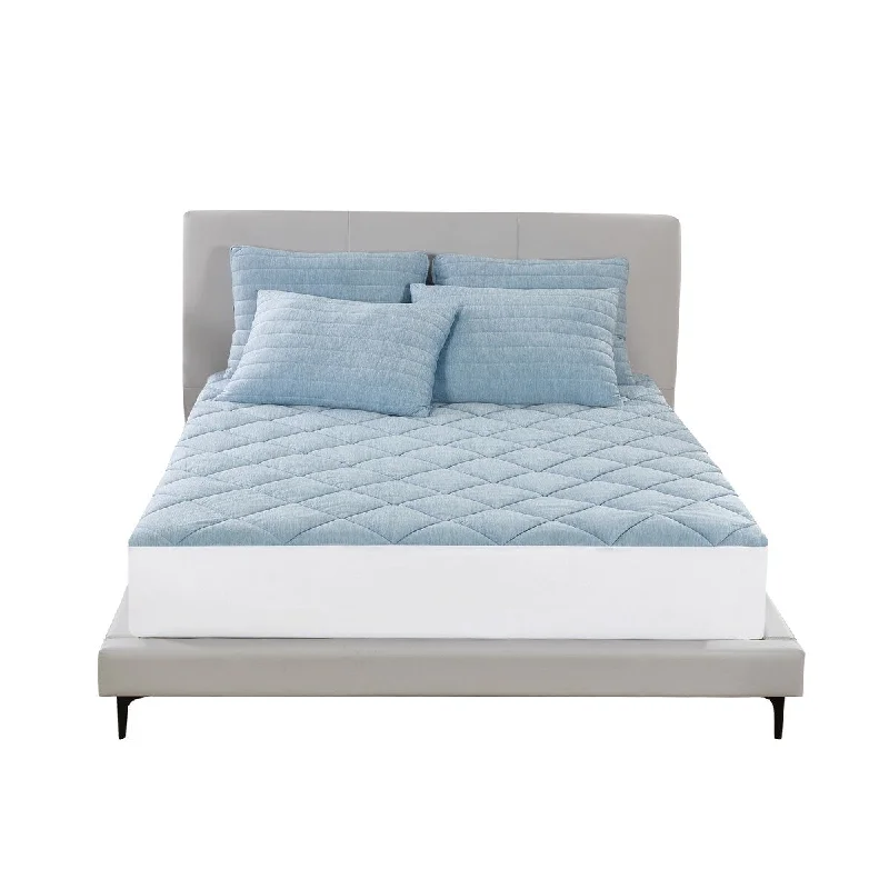 Below Zero Cooling Mattress Pad - Blue