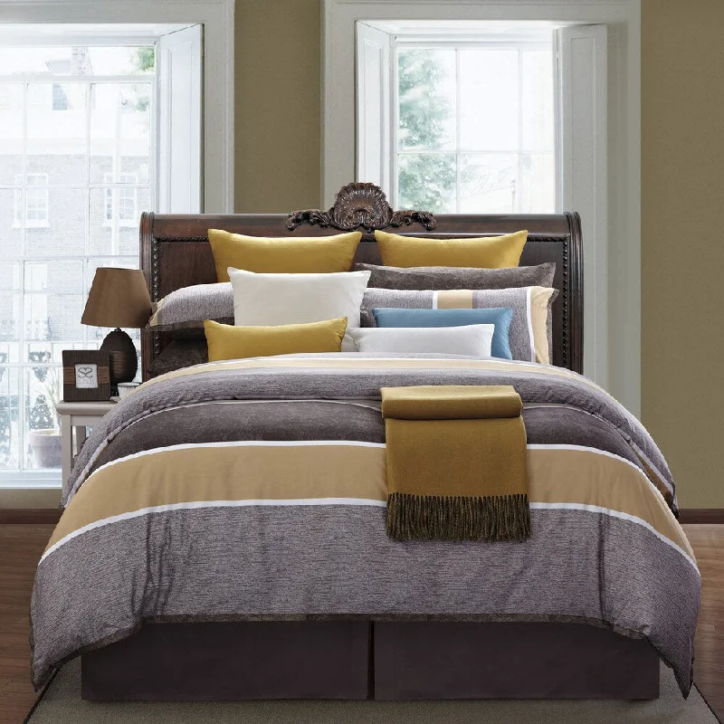 Caramel 8-piece King Cotton Comforter Set