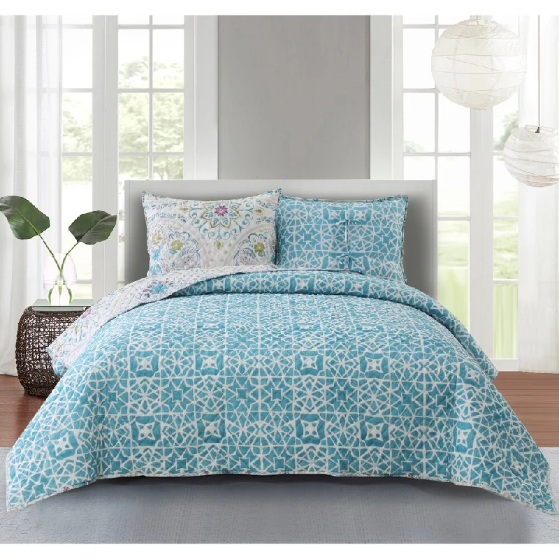 Casablanca Quilt Set Full/Queen Blue