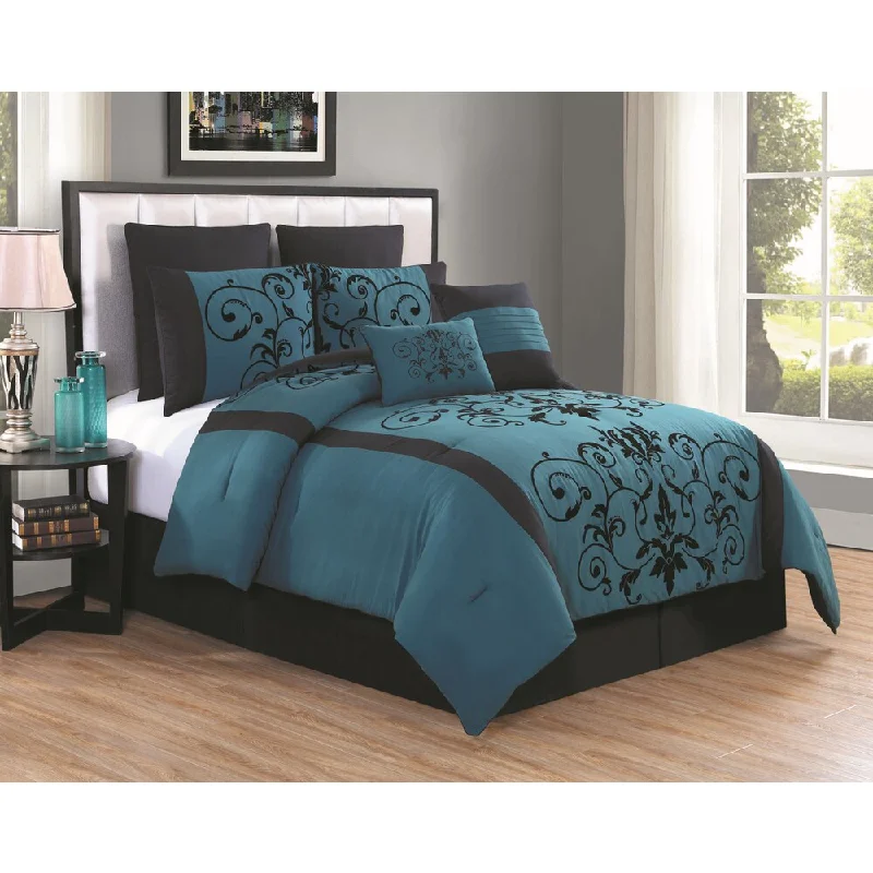 Cassandra Geometric Floral 8-piece Comforter Set