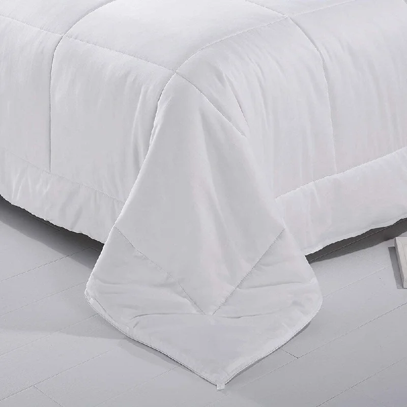 Cheer Collection Luxury Natural Silk Blend Cotton Sateen White Comforter