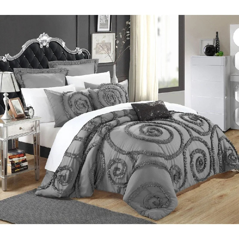 Chic Home 11-Piece Rosamond Grey Comforter Set