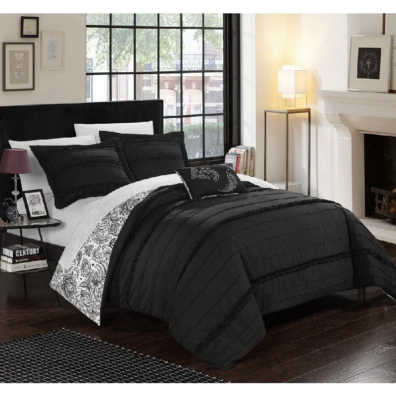 Chic Home Atticus Black Duvet Cover 4 Piece Set