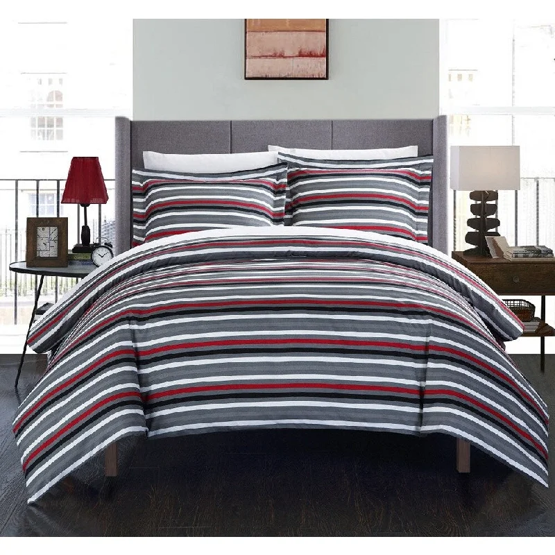 Chic Home Vasler Grey 3-Piece Duvet Cover Set