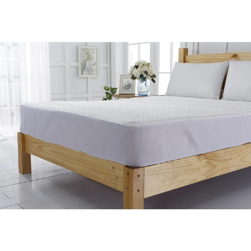 Cooling Jacquard White Mattress Protector