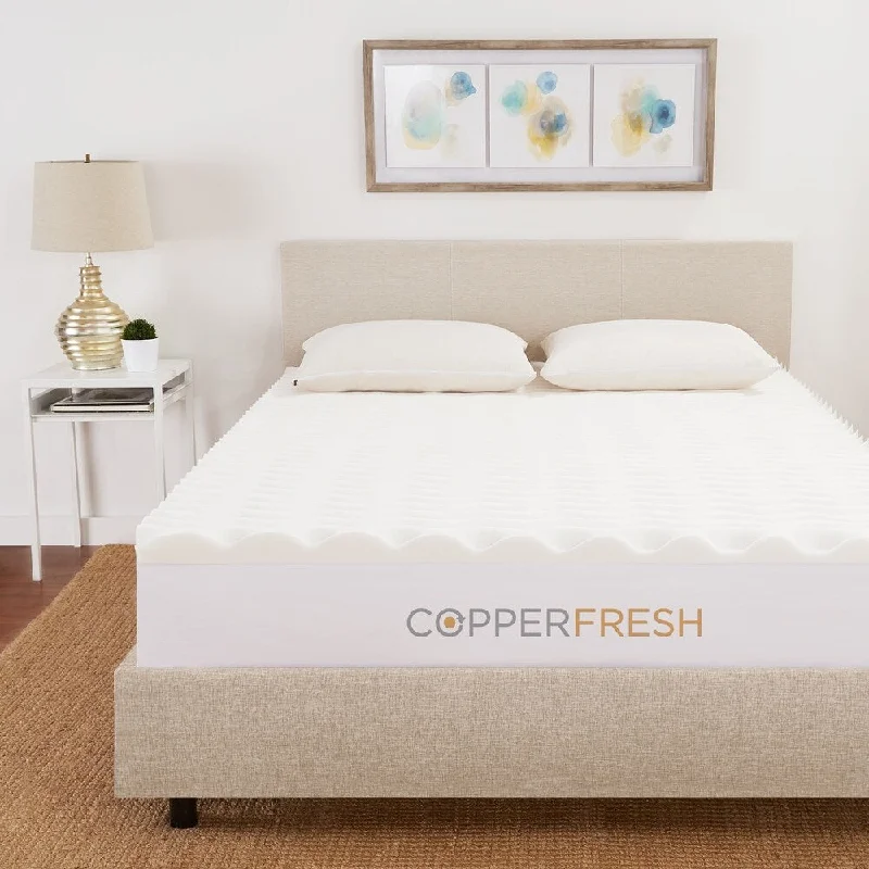 CopperFresh 2" Wave Foam Mattress Topper