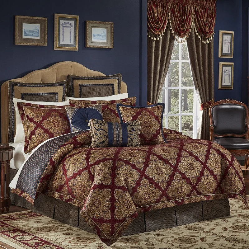 Croscill Sebastian Chenille Jacquard Woven Medallion 4 Piece Comforter Set