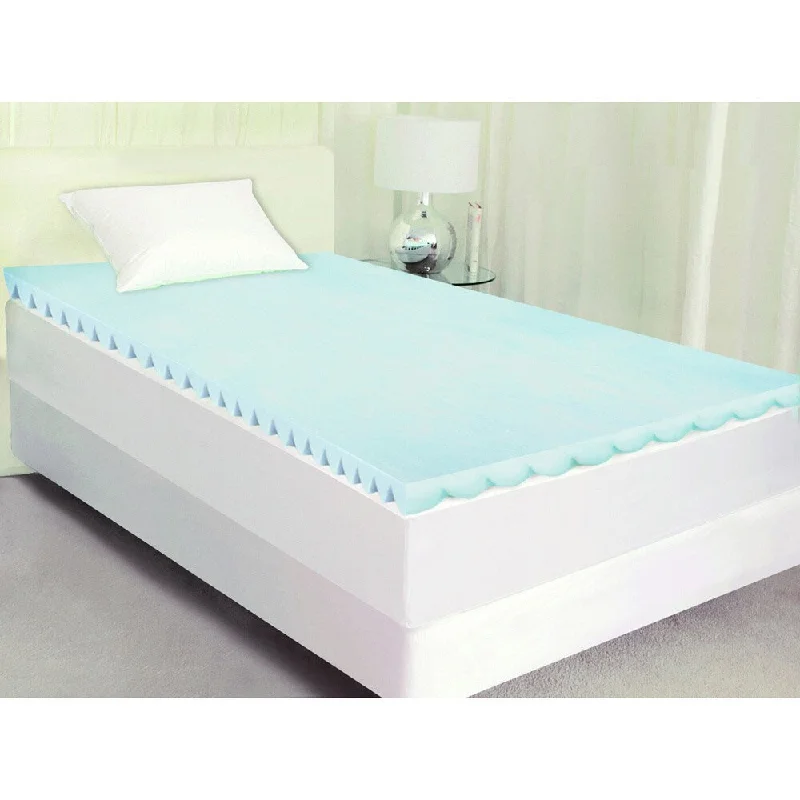 Dream Form Essential Blue Swirl Twin XL-size Memory Foam Mattress Topper