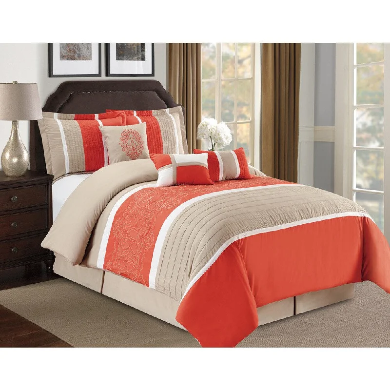 Fashion Street Famatta Embroidered 7-piece Comforter Set