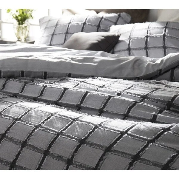 Frayed Edgings Duvet Cover - Black/White