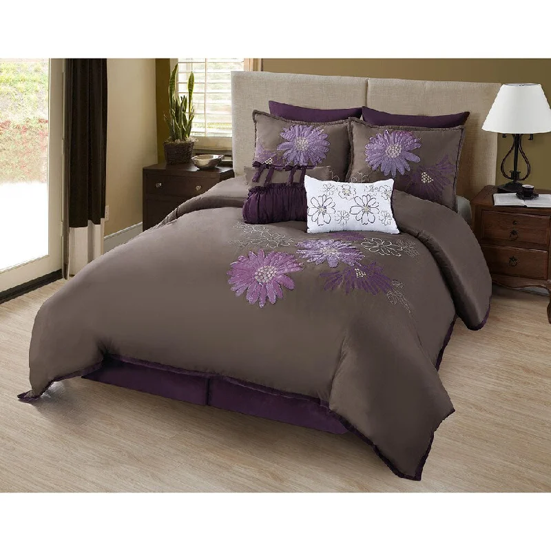 Garden Party Lark Plum 8-piece Comforter Set