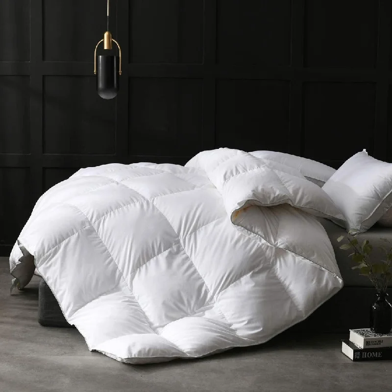 Goose Feathers Down Comforter Twin All Seasons/Heavyweight/Lightweight Duvet Insert, 750 Fill-Power Comforter, Medium Warmth