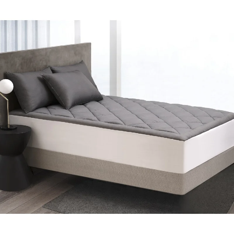 Graphene Charcoal Infused Mattress Pad - Gray