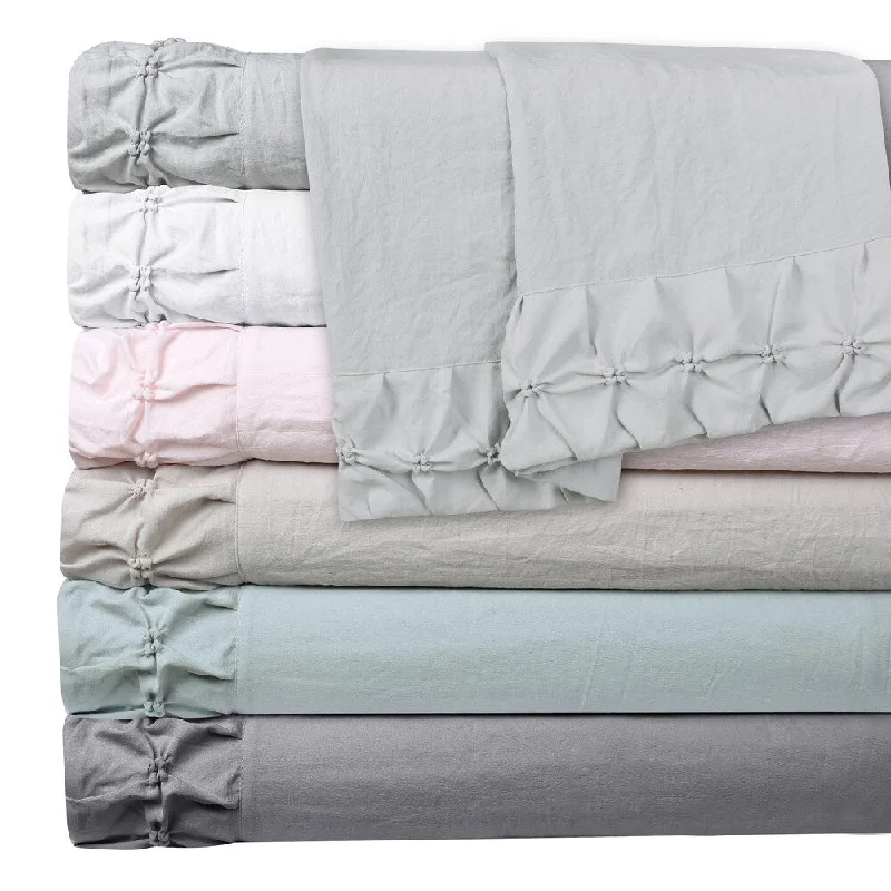 Hudson & Main Clover Ruched Premium Quality Ultrasoft Sheet Set - Assorted Colors