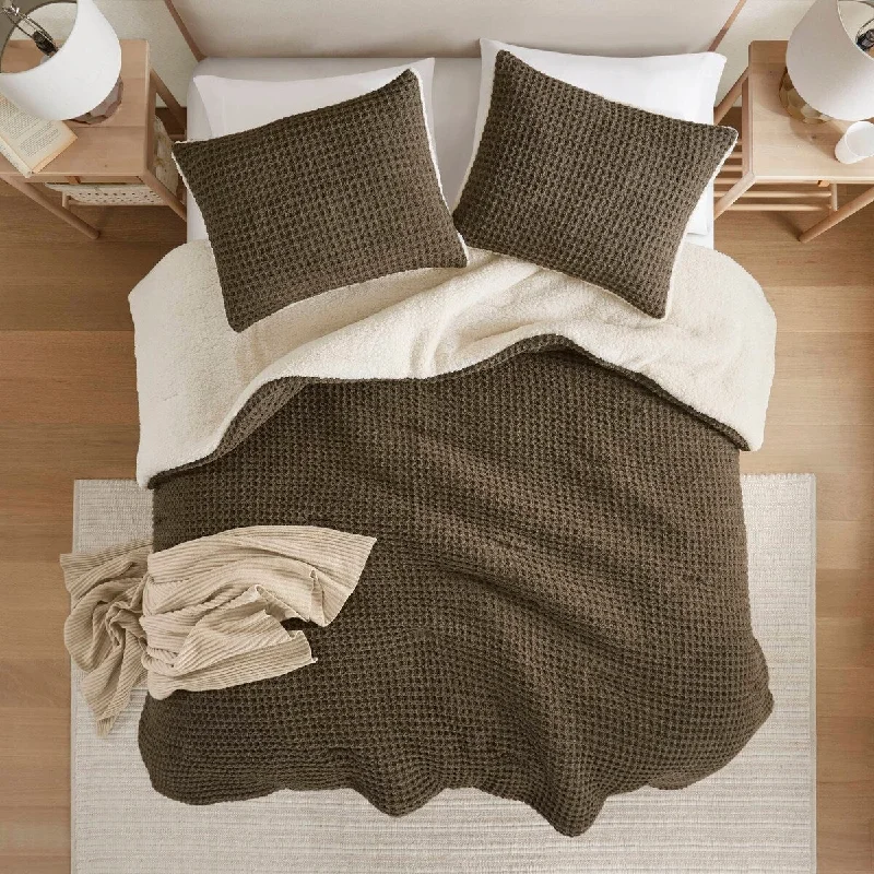 Madison Park Riordan Waffle Knit Chenille Comforter Set