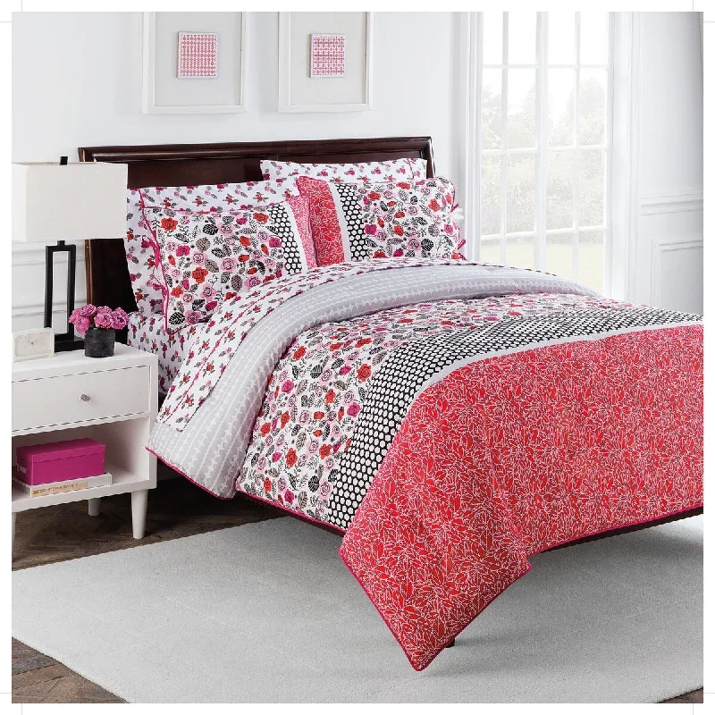 Nantucket Rose Red 7PC High Quality Microfiber Comforter Set