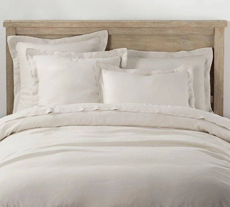 Pottery Barn Belgian Flax Linen Duvet Cover FLAX COLOUR Compare at $467