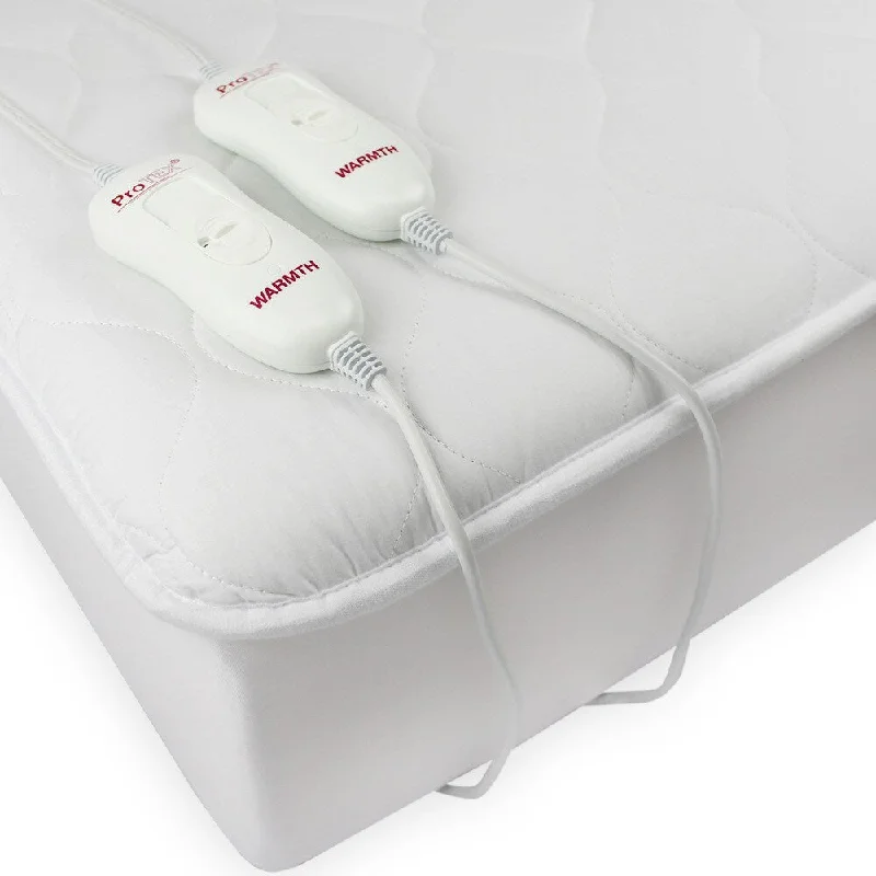 Protex Warm Comfort Heated Quilted Mattress Pad - White