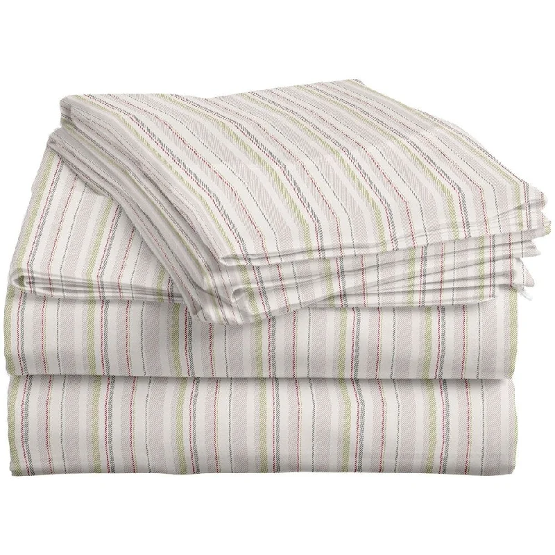 Rayas Earths Flannel 3-4 piece Sheet Set - rayas earth - rayas earth