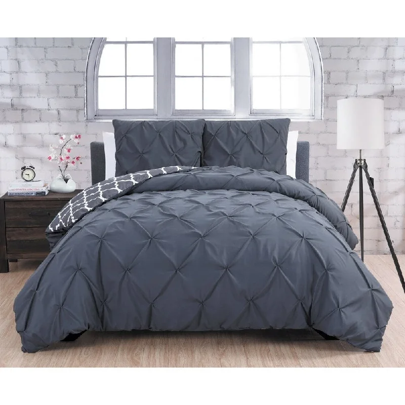 Silver Orchid Niven Duvet Cover 3-piece Set