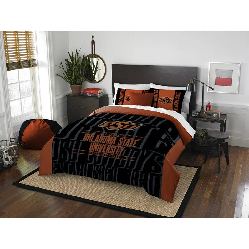 The Northwest Company COL 849 Oklahoma State Modern Take Polyester Full/Queen 3-piece Comforter Set