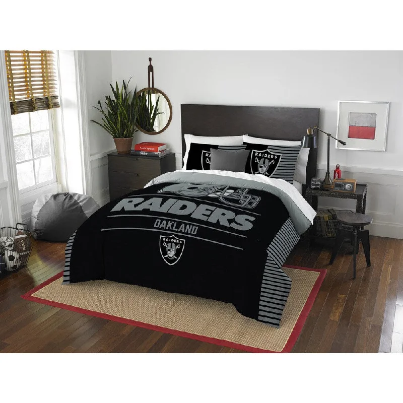 The Northwest Company NFL Oakland Raiders Draft Full/Queen 3-piece Comforter Set