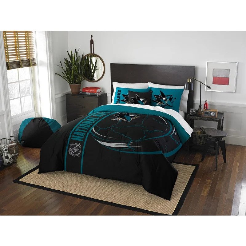 The Northwest Company Official NHL San Jose Sharks Full Applique 3-piece Comforter Set