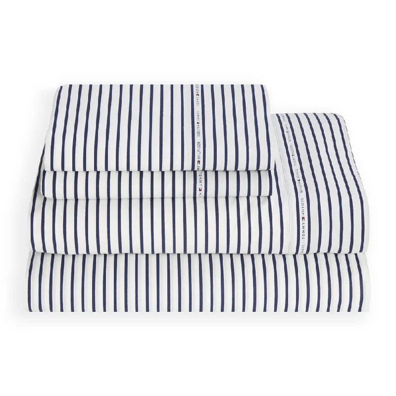 Tommy Hilfiger Signature Stripe Cotton Rich Sheet Set