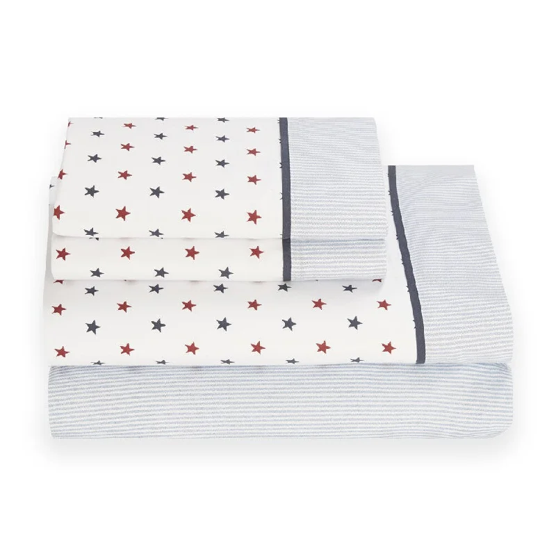 Tommy Hilfiger Union Stars Cotton Rich Sheet Set