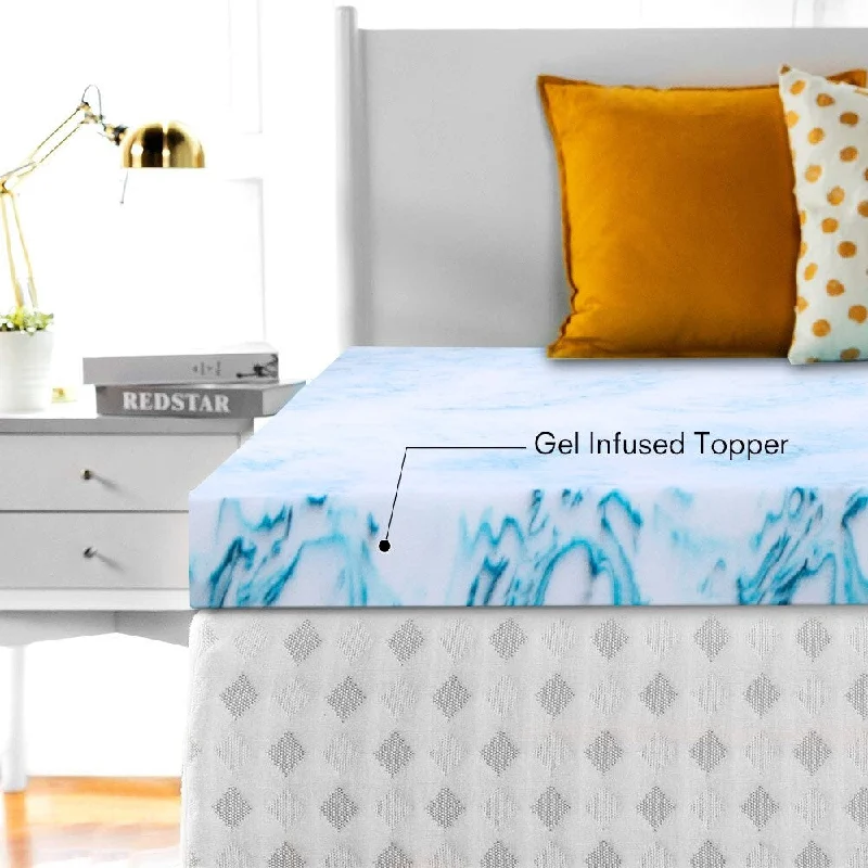 Topper 2-inch Queen Memory Cotton Mattress - marble