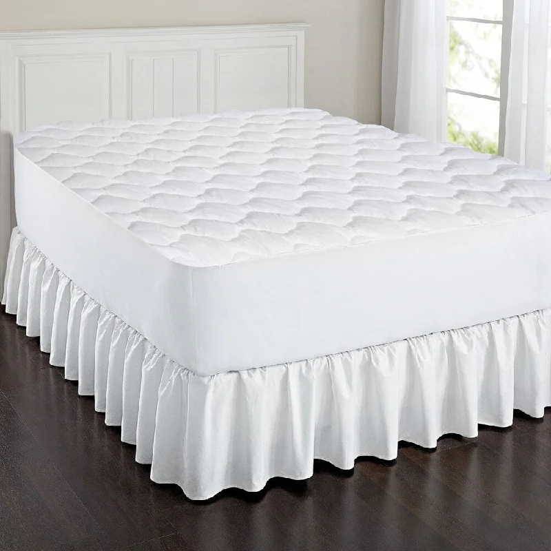 Triple Layer Cotton Touch Quilted Mattress Pad - White